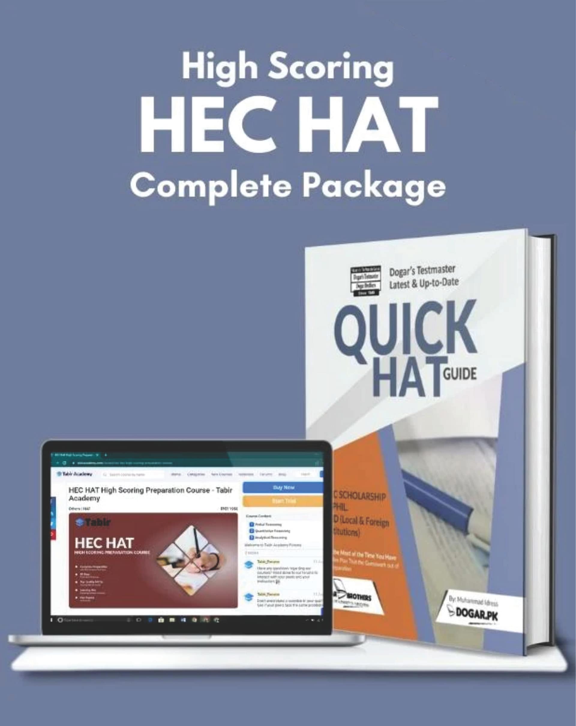 High Scoring HEC HAT Complete Package HAT-UG-M (Medical) with Solved Papers Guide