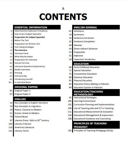 SPSC Subject Specialist English Guide SPSC Subject Specialist English Guide Contents
